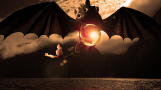Dragon flying over water cloudy - pop surrealism free wallpaper
