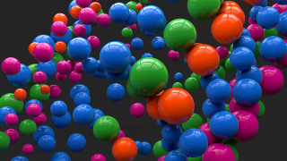 Colorful balls floating raytraced art - colorful ball free wallpaper