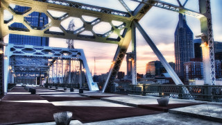 Bridge city sunset architecture skyline - sunset free wallpaper