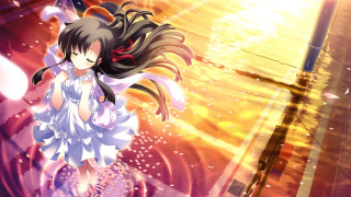 Girl dress walking water sword - a sword free wallpaper