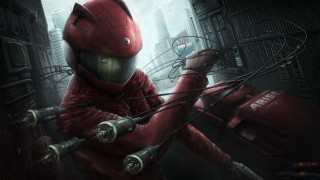 Man in red suit machine - a red suit holding free wallpaper
