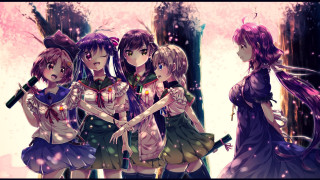 Girls tree snow falling pink - a pink sky free wallpaper