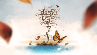 Tree butterflies glowing blurry bokeh - a message free wallpaper
