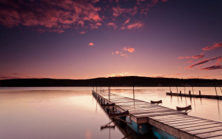 Dusk hudson river boats sunset - a few boat free wallpaper