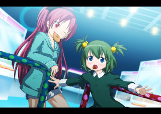 Anime girls room ceiling lights - a large window free wallpaper