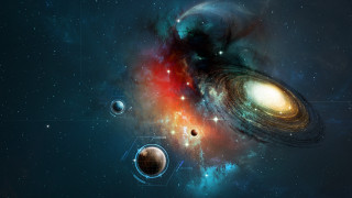 Space galaxy planets starcluster aurora - galaxy free wallpaper