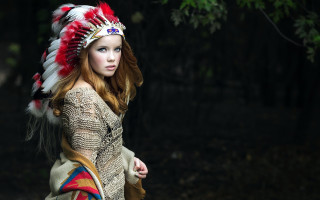 Woman redhair headdress bag forest - elinor proby adams free wallpaper for desktop