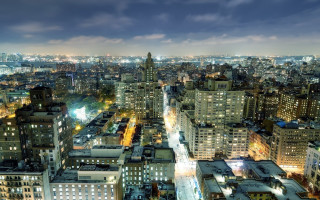Cityscape night tokyo skyscrapers bridge - ashcan school free wallpaper