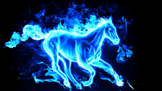 Horse blue fire flame energy - flame free wallpaper for desktop
