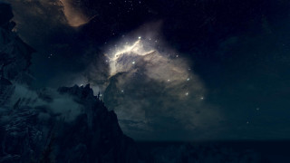 Mountain starry sky aurora moon - a mountain free wallpaper