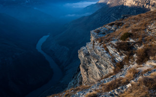 Mountain river valley clouds horizon - alen divi free wallpaper