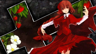Woman red dress flower frame - free gaming wallpaper