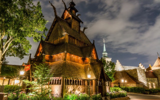 Medieval tower clock night architecture - a clock tower free wallpaper