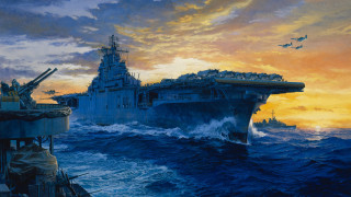 Battlefield ocean plane helicopter american - cinematic matte painting free wallpaper