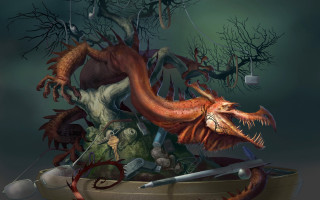 Dragon boat creatures tree neoplasticism - chris labrooy free wallpaper