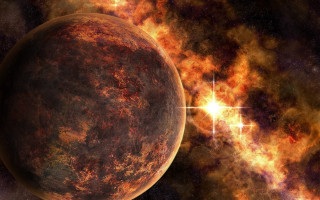 Space planet star aurora moon - planet free wallpaper