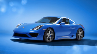 Blue sports car studio photorealism - a studio photo free wallpaper