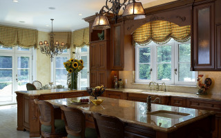 Kitchen center island sunflower window - a chandelier free wallpaper