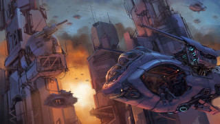 Futuristic city helicopter smoke afrofuturism - a helicopter free wallpaper
