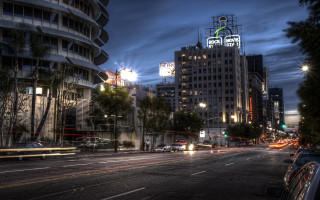 City street traffic night lights 21 - traffic free wallpaper