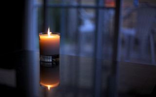 Lit candle table window reflection - bracha l. ettinger free wallpaper