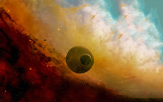 Snail colorful space clouds stars - christopher balaskas free wallpaper