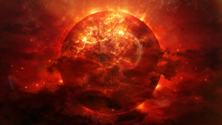 Sun stars dust space aurora - background free wallpaper