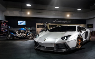 White sports car showroom motorcycle - andrew law free wallpaper
