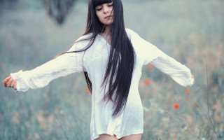 Elina karimova gothic flower field - the side of her body free wallpaper