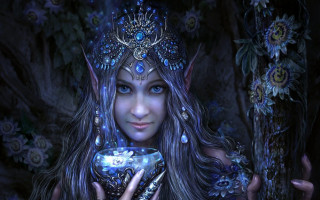 Elf blue rose crown nature - a cup free wallpaper