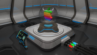 Futuristic room colorful object remote - the floor next free wallpaper