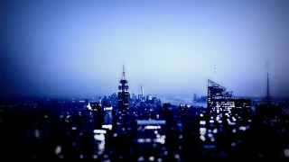 City skyline night blue sky 3 - a blue sky in the background free wallpaper for desktop