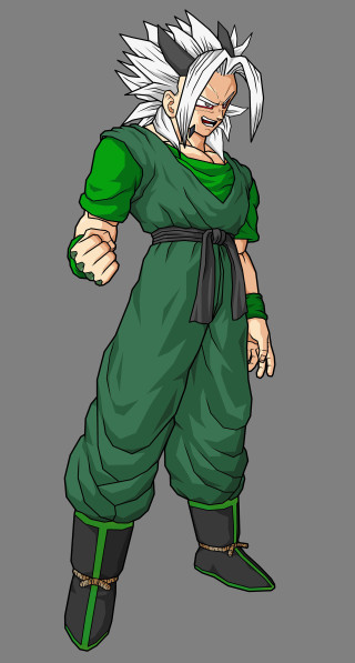 Cartoon character white hair green - black shoe free wallpaper