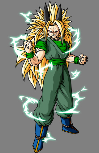 Cartoon character green outfit blue - his right hand free wallpaper