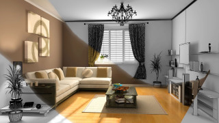 Living room modern european ink 3 - modern european ink painting free wallpaper