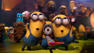 Minions hugging crowd pastel blurry 2 - despicable free wallpaper
