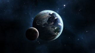 Space planet moon stars aurora 6 - a. hardy free wallpaper