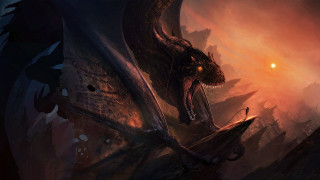 Dragon sword dark forest night - darek zabrocki free wallpaper