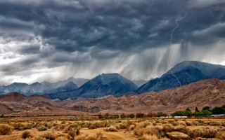 Storm mountains train landscape lightning - the mountain free wallpaper