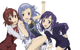 Anime girls posing picture together 2 - a picture together free wallpaper
