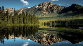 Mountain lake forest sky water 3 - ansel adams free wallpaper