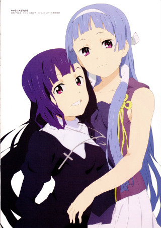 Anime girls long hair purple 12 - synchromism free wallpaper