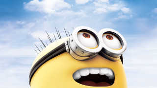 Cartoon spiked nose blue sky - a few white cloud free wallpaper