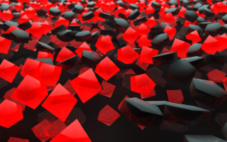 Red black objects room crystal - c4d free wallpaper