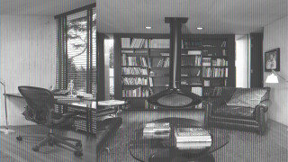 Living room bookshelves chair table - book free wallpaper