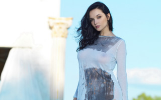 Elina karimova white black dress - fine art free wallpaper