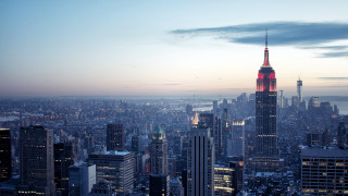 City skyline clock tower dusk 2 - dusk free wallpaper