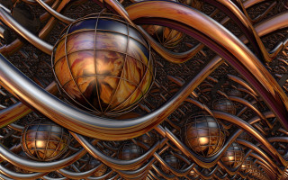 Globe metal pipes lights spiral - a spiral design free wallpaper