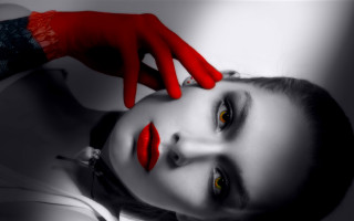 Gothic portrait red gloves red - red glove free wallpaper