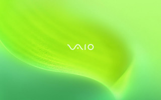 Green flower vaio logo minimalism - a white logo free wallpaper